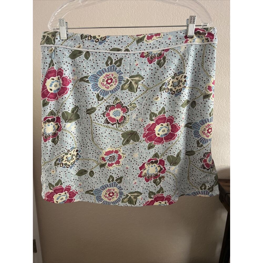 Tehama Green by Nancy Haley Pretty Blue Print Skort, Size 14